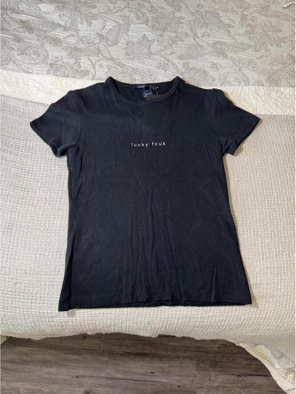 y2k french connection “happy fcuk” baby tee